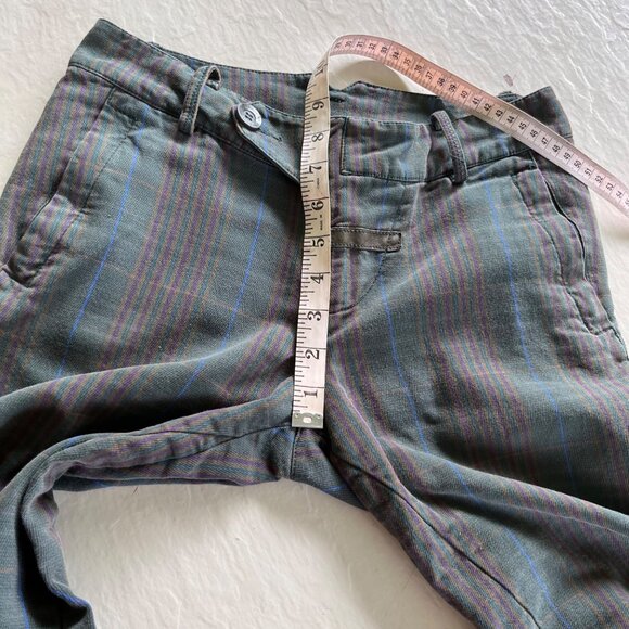 JNBY JIANGNANBUYI Designer Low Rise Plaid Chinese Streetwear Capri Pants Size S - Picture 7 of 8